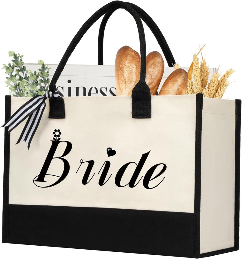 shenee Initial Canvas Tote Bag, Personalized Beach Jute Bag Present for Women Holiday,Friends Birthday Gift,Wedding, New Year - Image 1